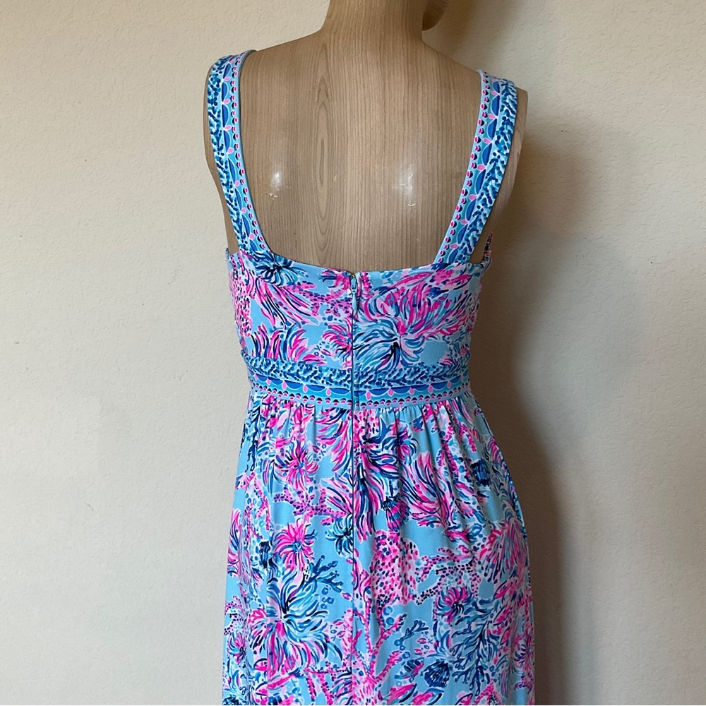 Lilly Pulitzer NWT Serena V-Neck Maxi Dress in Celestial Blue Seek and Sea 00 - Picture 9 of 16